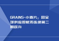 GRAINS-小麦片；因全球供应担忧而连续第二周跃升