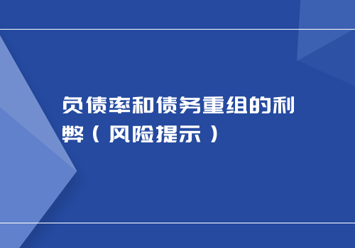 负债率和债务重组的利弊（风险提示）