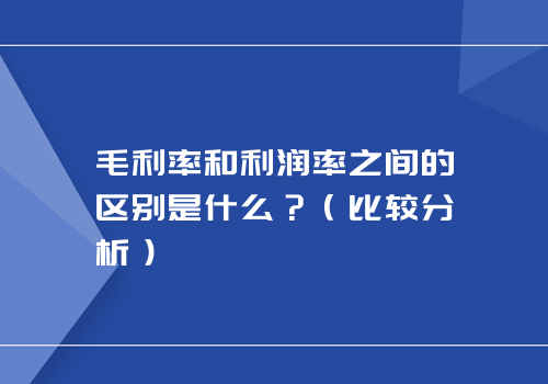 毛利率和利润率之间的区别是什么？（比较分析）