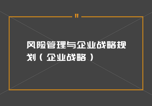 风险管理与企业战略规划（企业战略）