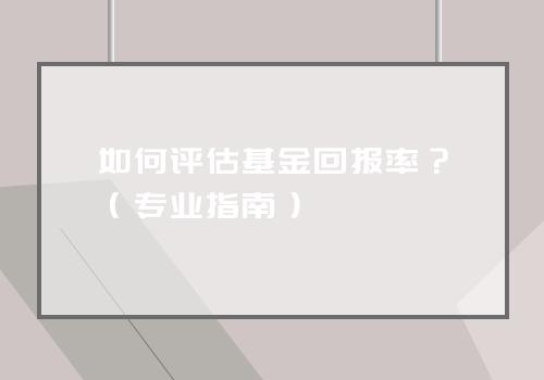 如何评估基金回报率？（专业指南）