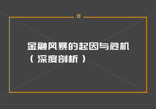 金融风暴的起因与危机（深度剖析）