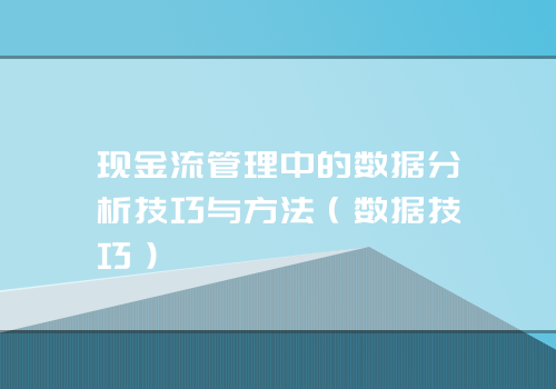 现金流管理中的数据分析技巧与方法（数据技巧）