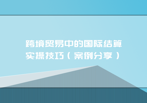 跨境贸易中的国际结算实操技巧（案例分享）