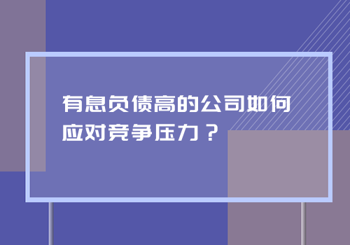 有息负债高的公司如何应对竞争压力？