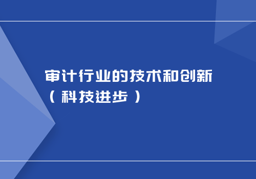 审计行业的技术和创新（科技进步）