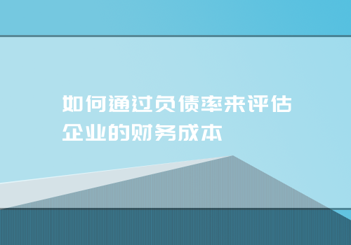 如何通过负债率来评估企业的财务成本